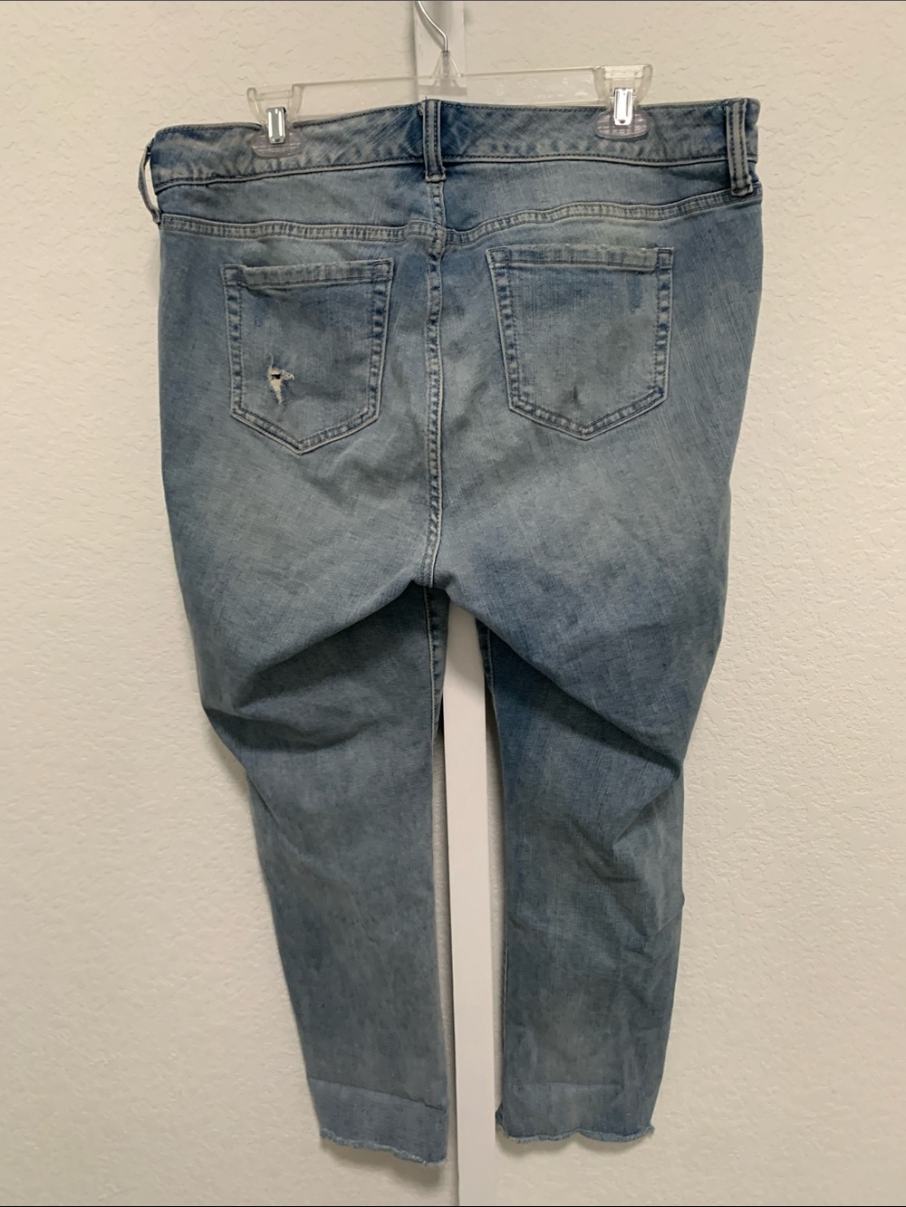 torrid Light Wash Blue Distressed Lace Panels Boyfriend Jeans - Picture 6 of 11
